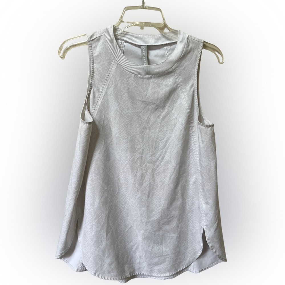Athleta Zephyr White Python Snake Print Sleeveles… - image 1